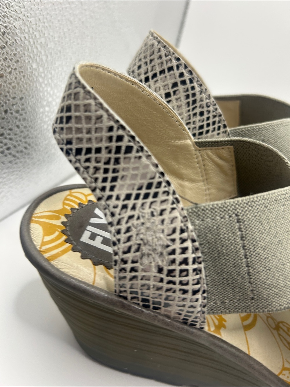 Fly London Yaji  leather platform wedge sandals size 39 US size 8-8.5 - Picture 6 of 12